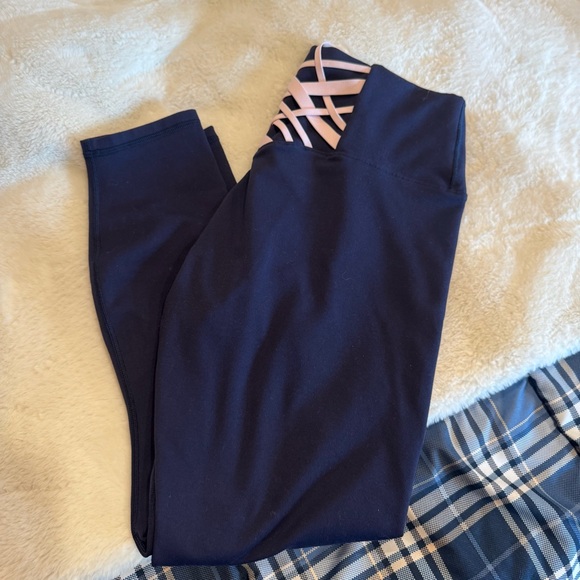 Fabletics Pants - Fabletics Navy and Pink Leggings